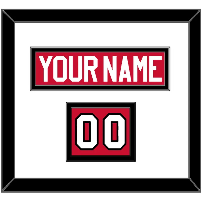 Chicago Nameplate & Number (Shoulder) - Home Red (2007-2017) - Double Mat 1