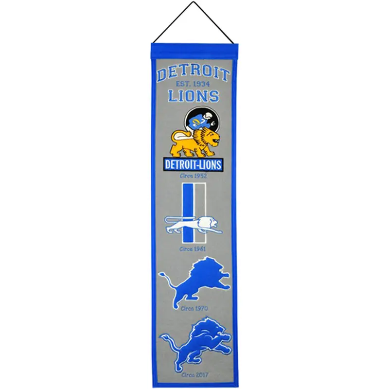 Detroit Lions Logo Evolution Heritage Banner