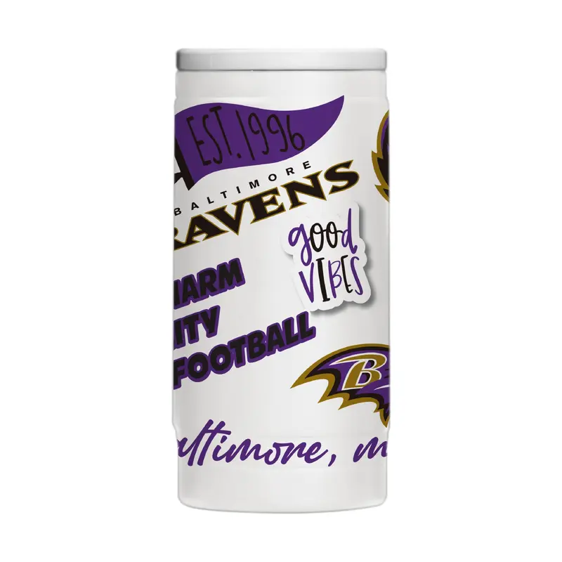 Baltimore Ravens 12oz Native Powdercoat SlimCan Coolie