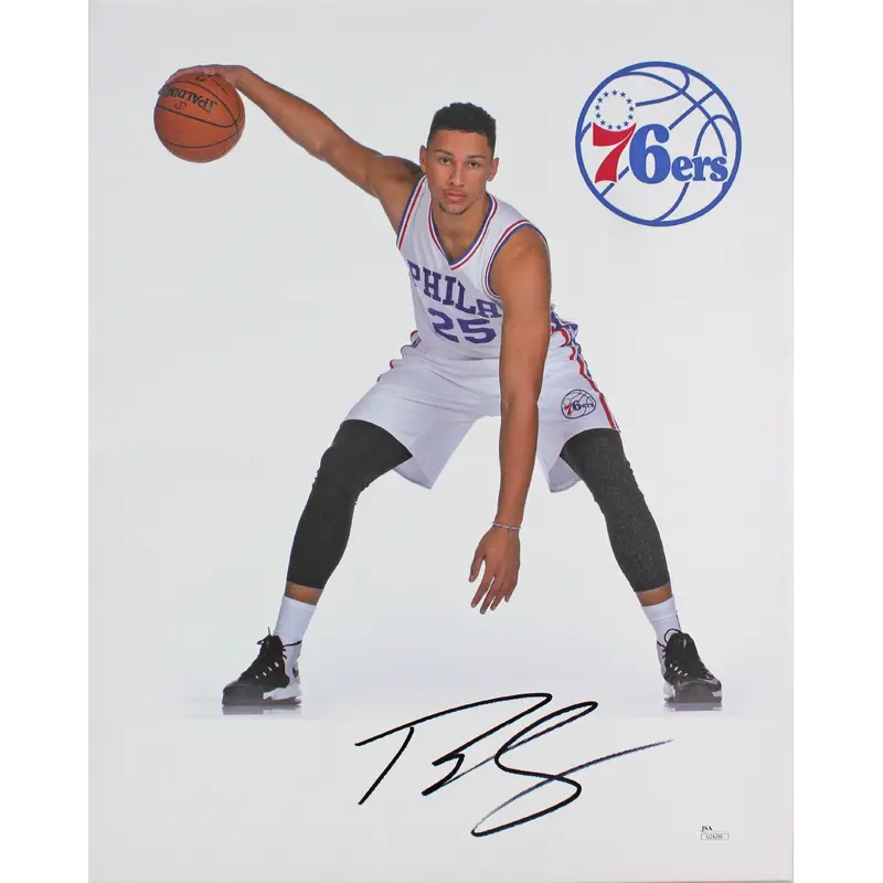 76ers Ben Simmons Authentic Signed 16x20 Canvas Autographed JSA #U24296