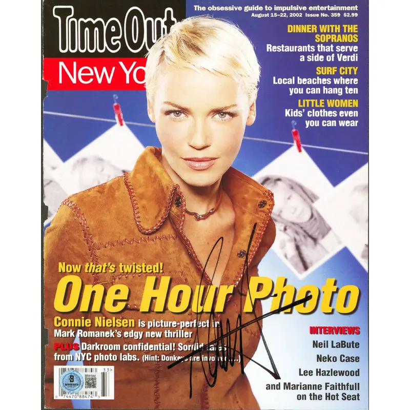 Connie Nielsen Signed Time Out New York Magazine Cover August 2002 BAS #BR41044