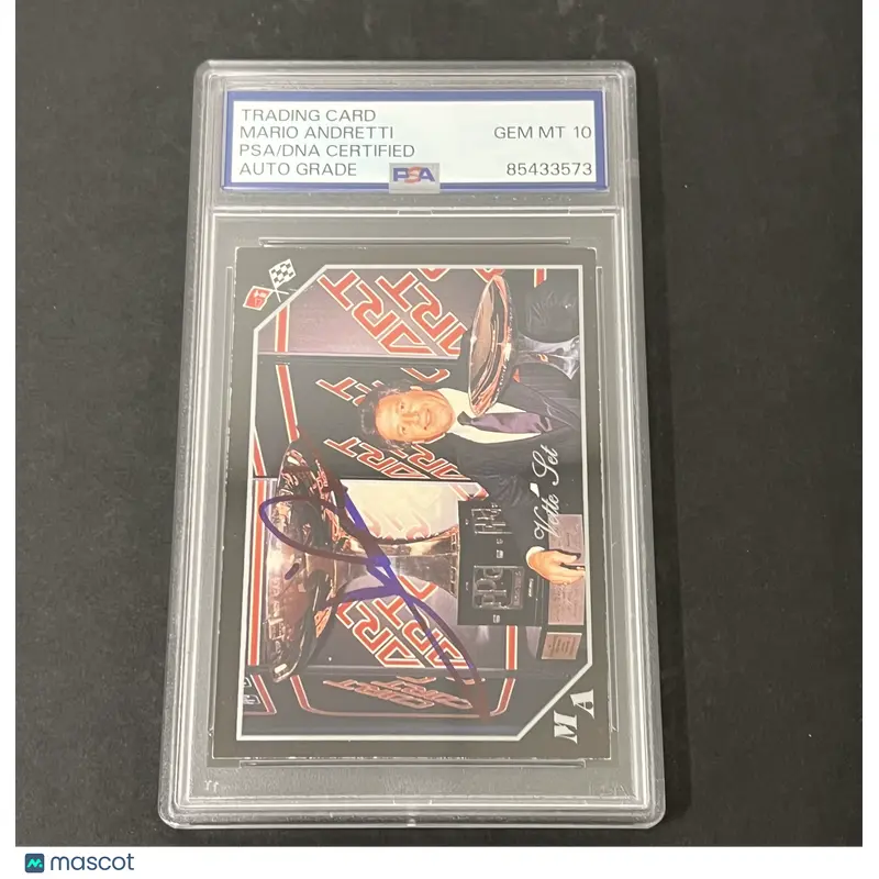 1991 Collect-A-Card #96 Mario Andretti Vette Set signed card PSA Auto 10