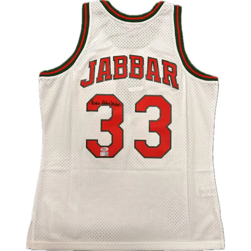 Kareem Abdul-Jabbar signed jersey PSA/DNA Bucks Autographed