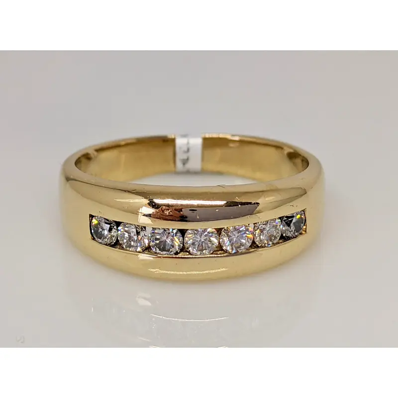 14K .49 CARAT TOTAL WEIGHT SI2H DIAMOND ROUND (7) ESTATE BAND 7.0 GRAMS
