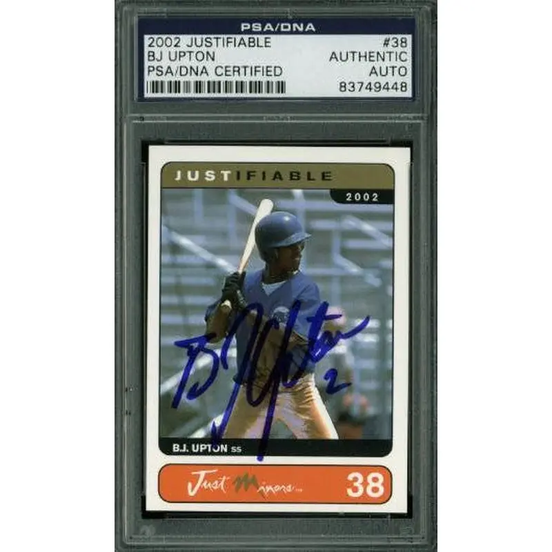 Melvin (Bj) Upton Jr Signed Card 2002 Justifiable Rc #38 PSA Slabbed #83749448