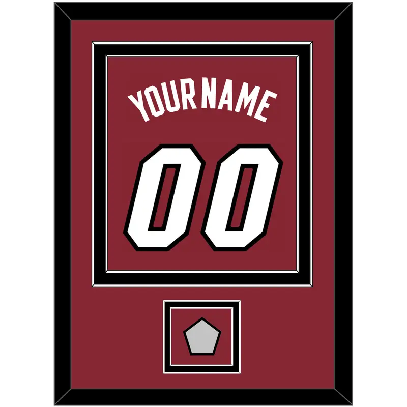 Miami Name & Number With Finals Patch - Alternate Red (2009-2017) - Double Mat 3