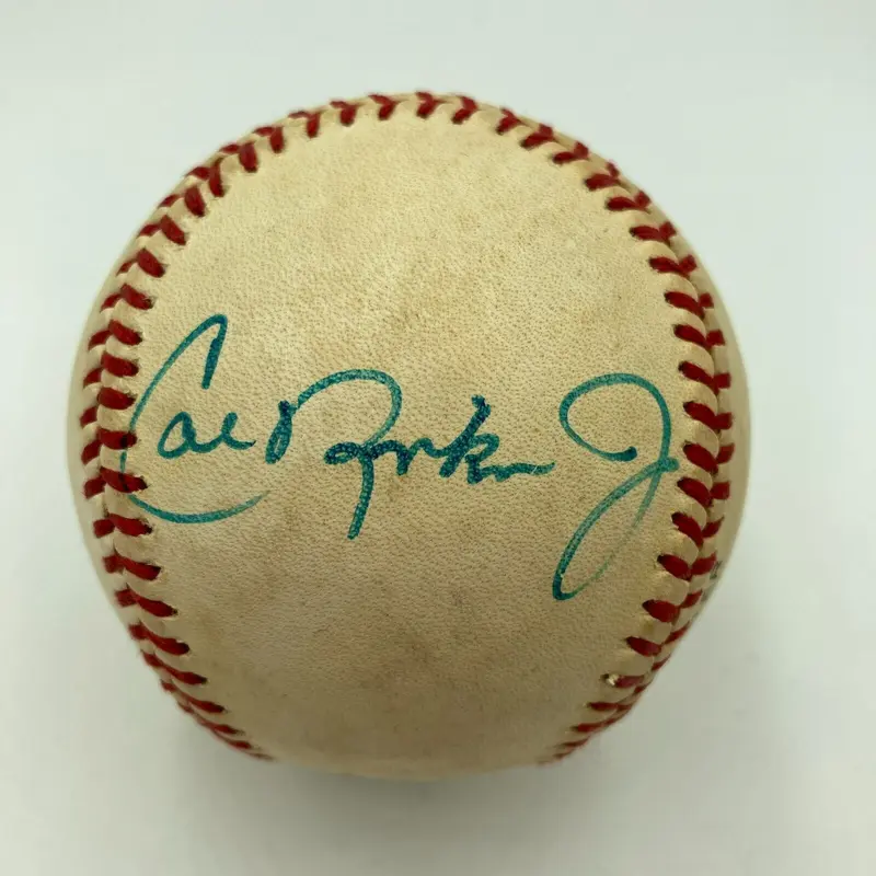 Cal Ripken Jr. Rookie Era Signed Vintage National League Feeney Baseball PSA DNA