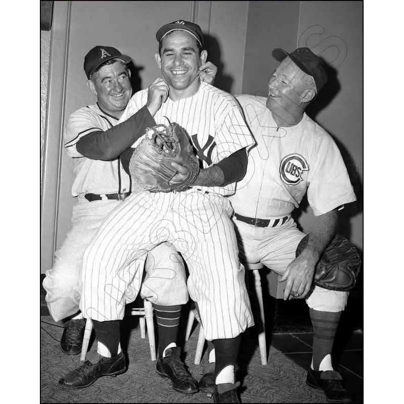 Yogi Berra Hartnett Cochrane 8X10 Photo - 1955 Yankees Cubs Athletics A's - 1643
