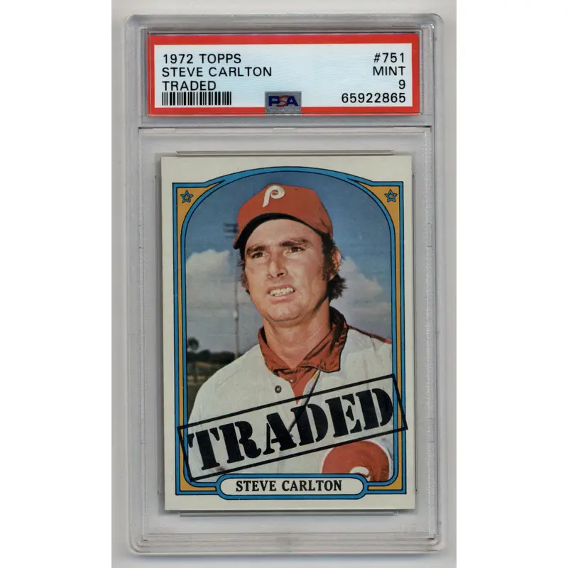 Steve Carlton 1972 Topps Traded #751 PSA 9 Mint