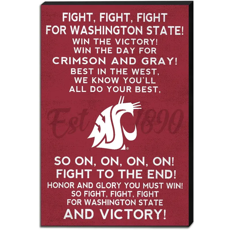 12x18 WSU Fight Song Canvas Sign
