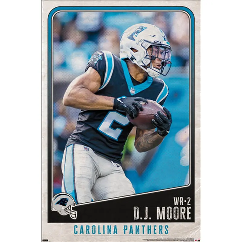 D.J. Moore "Big-Time" Carolina Panthers NFL Football Action Poster - Costacos 2022