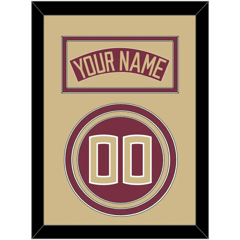 Florida State Baseball Nameplate & Number (Back) - Alternate Garnet - Triple Mat 3