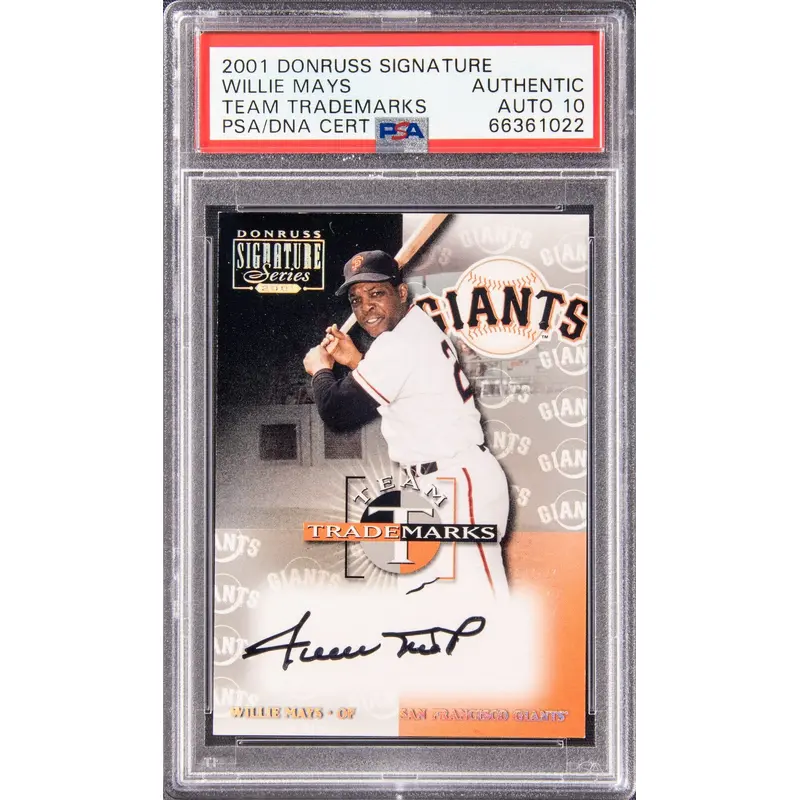 2001 Donruss Signature Series Trademarks Willie Mays Auto 175/195 PSA Auto 10