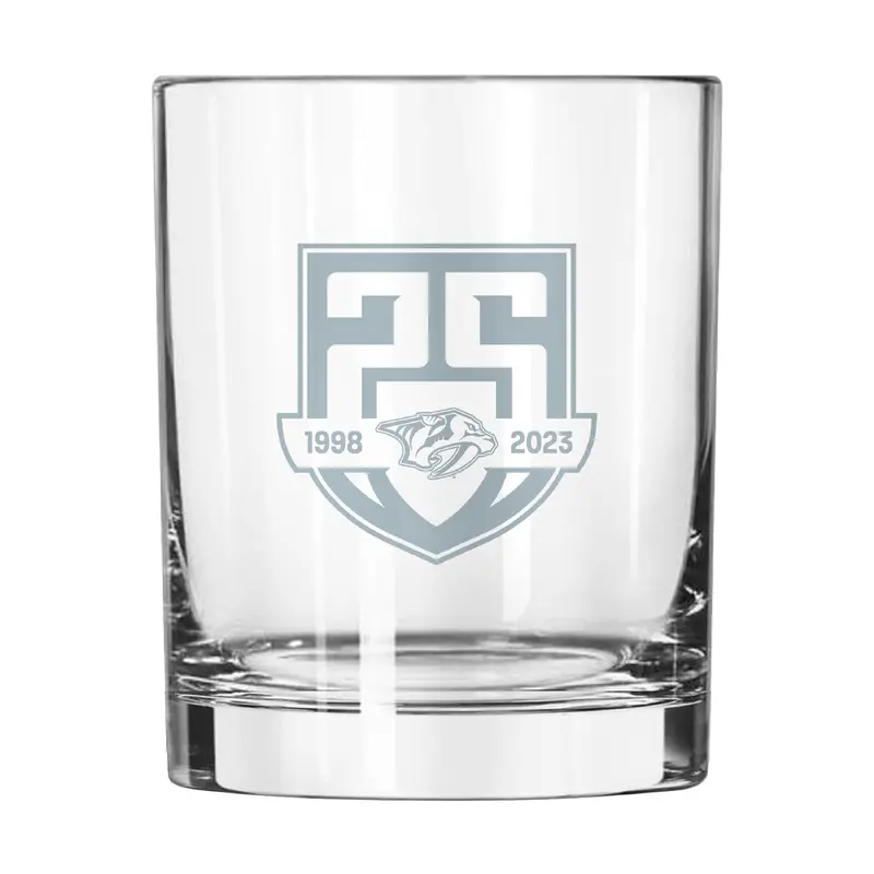 Nashville Predators 25th Anniversary 14oz Rocks Glass