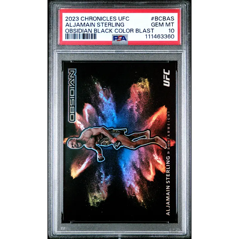 Aljamain Sterling 2023 Panini Chronicles UFC Black Color Blast PSA 10 Gem Mint