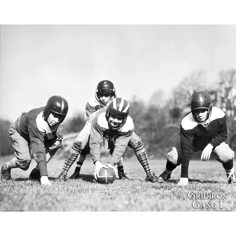 Kids Football "Gridiron Gang" 16x20 Classic Black-and-White Poster - Image Source
