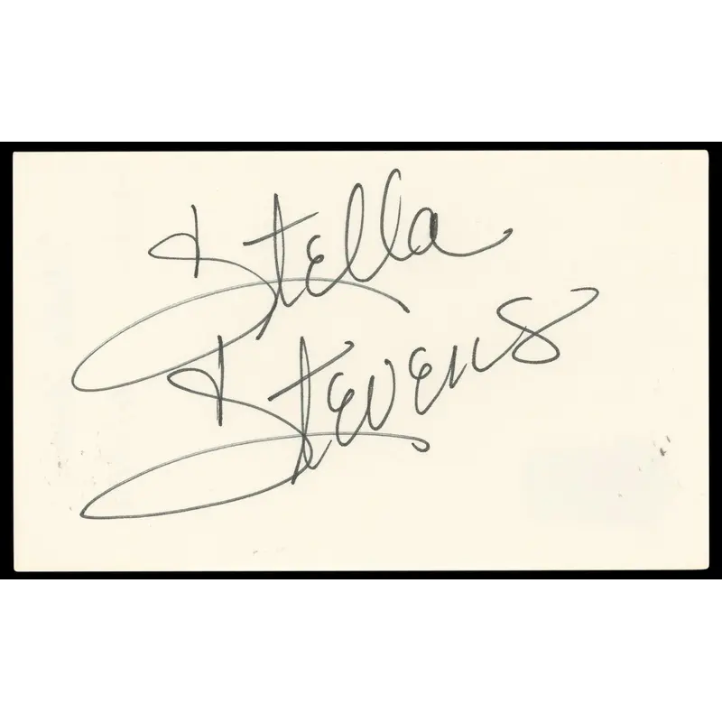 Stella Stevens Girls! Girls! Girls! Authentic Signed 3x5 Index Card BAS #BN33254