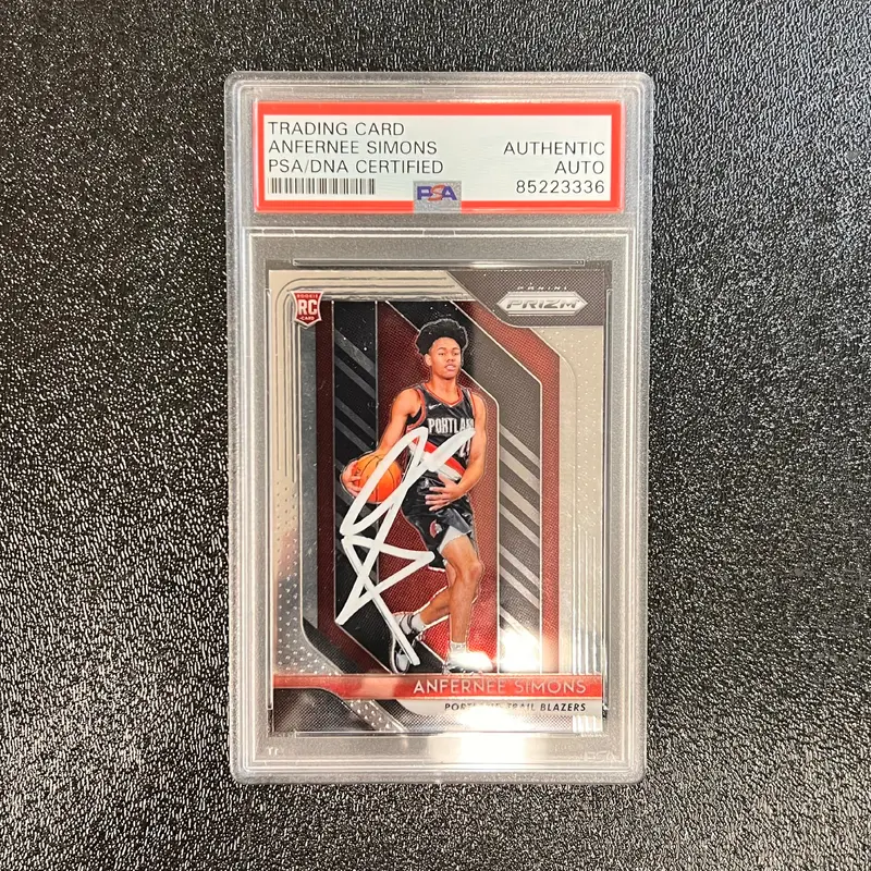2018 Panini Prizm #61 ANFERNEE SIMONS Signed Rookie Card AUTO PSA Slabbed RC Blazers