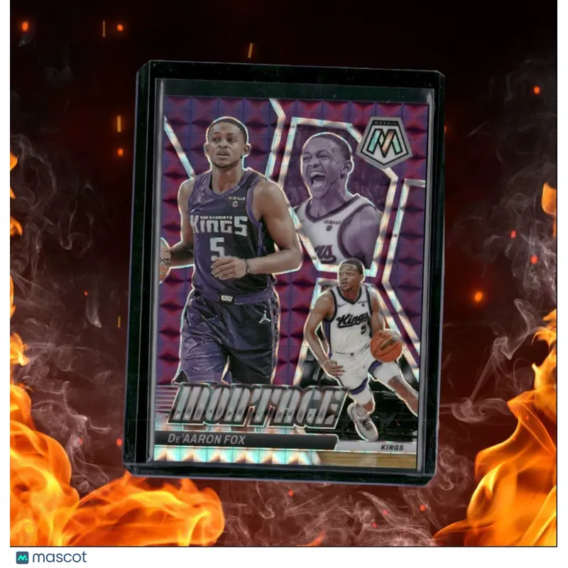 2023-24 Panini Mosaic De'Aaron Fox Montage Purple Mosaic Prizm 37/99 #1