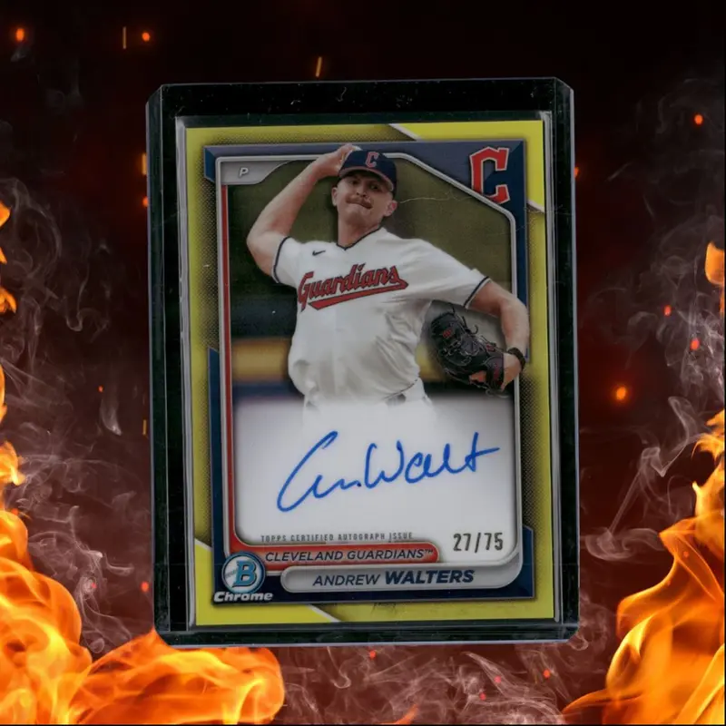 2024 Bowman Chrome Andrew Walters Prospect Yellow Refractor Auto 27/75 #CPA-AW