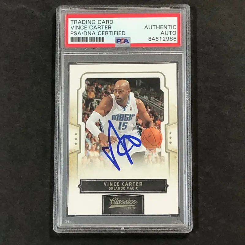 2009-10 Classics Basketball #77 Vince Carter Signed Card AUTO PSA/DNA Slabbed Magic