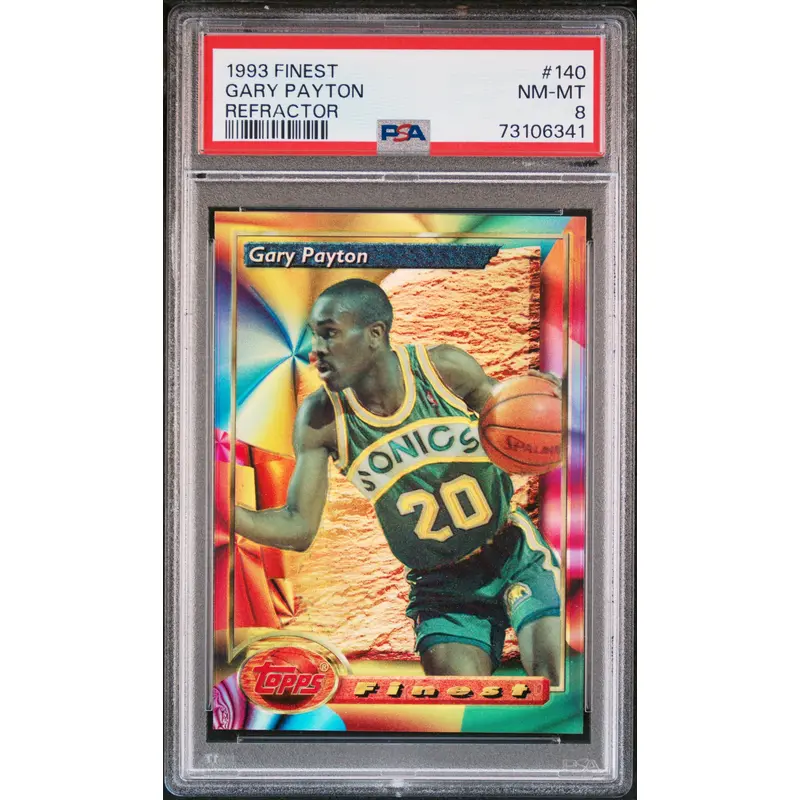 Gary Payton 1993 Topps Finest Refractor #140 PSA 8 Nm-Mint