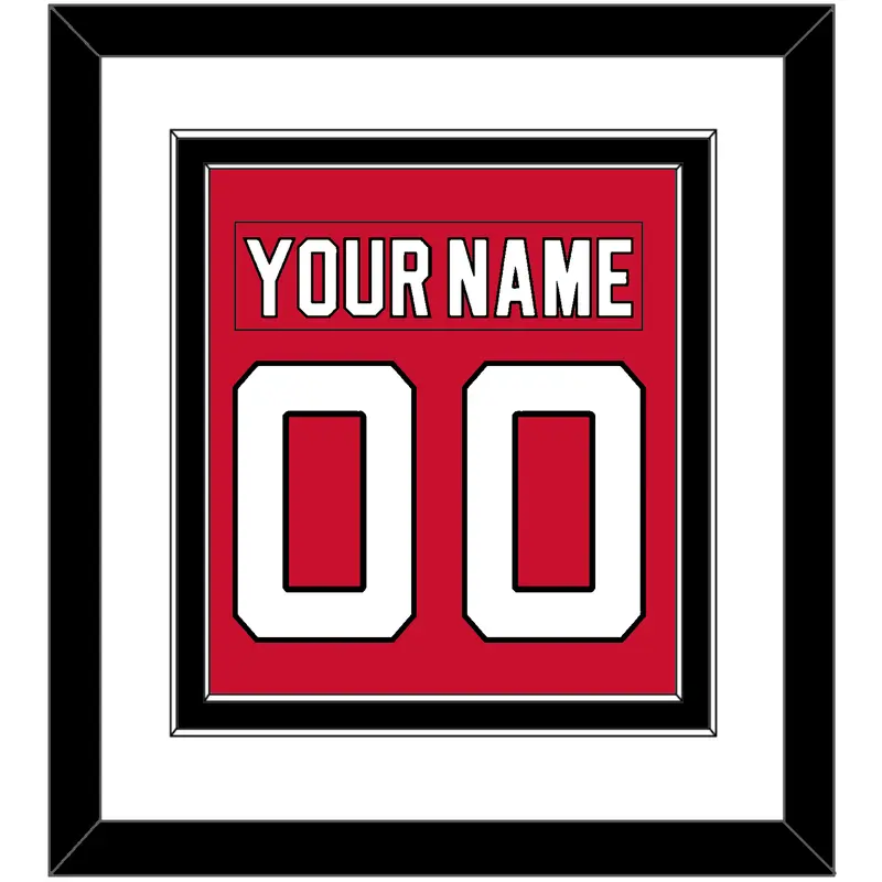 New Jersey Nameplate & Number (Back) Combined - Road Red (1992-2007) - Double Mat 1