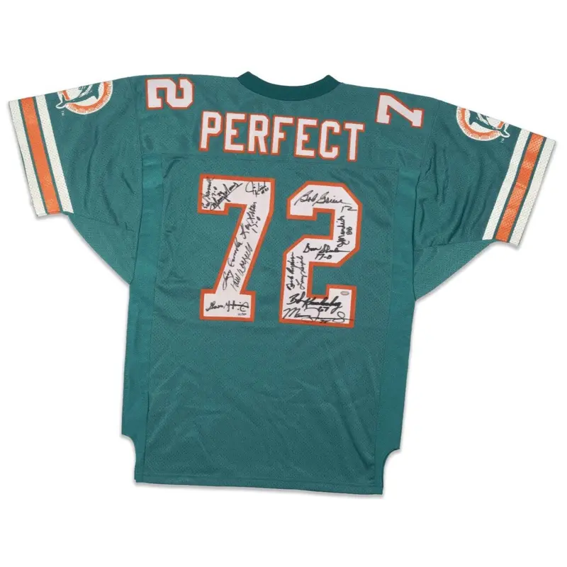 1972 Miami Dolphins Super Bowl Champs Team Signed Wilson Game Jersey Beckett COA