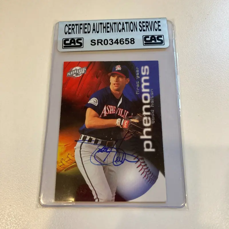 1996 Fleer Excel Todd Helton Signed RC CAS Certified Auto