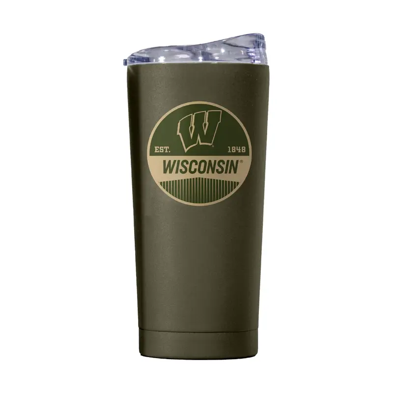 Wisconsin 20oz Badge Powder Coat Tumbler