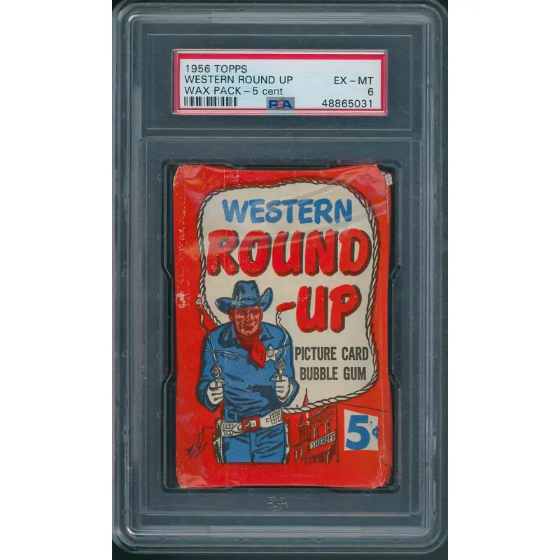 1956 Topps Western Round-Up Unopened 5 Cent Wax Pack PSA 6 *5031