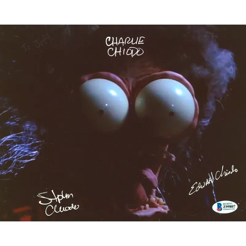 (3) Chiodo Brothers Killer Klowns From Outer Space Signed 8x10 Photo BAS #Z99807