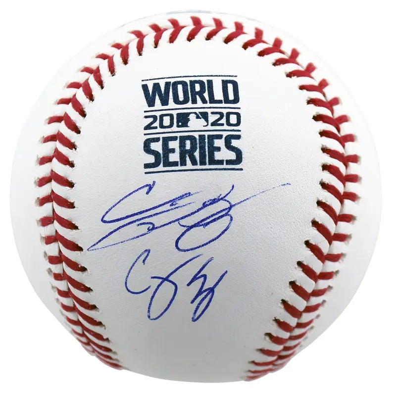 Dodgers Cody Bellinger & Corey Seager Signed 2020 WS Logo Oml Baseball Fanatics