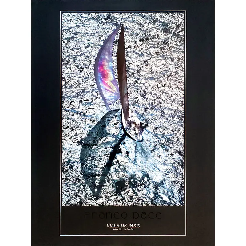 Yachting "Ville de Paris" (San Diego 1992) Sailboat Racing Poster Print by Franco Pace