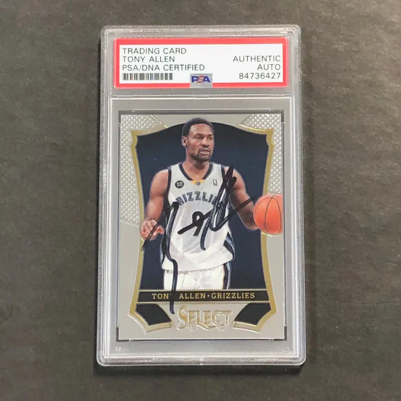 2013-14 Panini Select #77 Tony Allen Signed Card AUTO PSA Slabbed Grizzlies