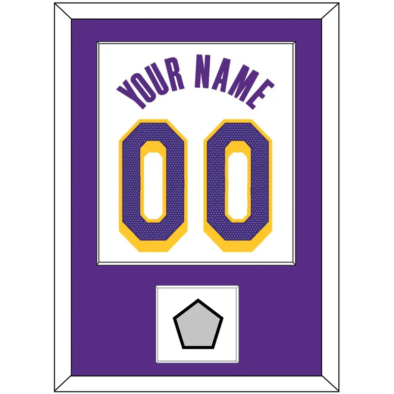 Los Angeles Name & Number With Finals Patch - White Association - Single Mat 1