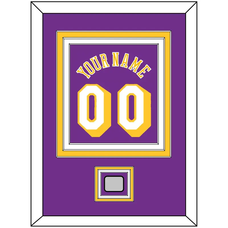 Los Angeles Name & Number With Trophy Patch - Road Purple (1978-1997) - Triple Mat 2