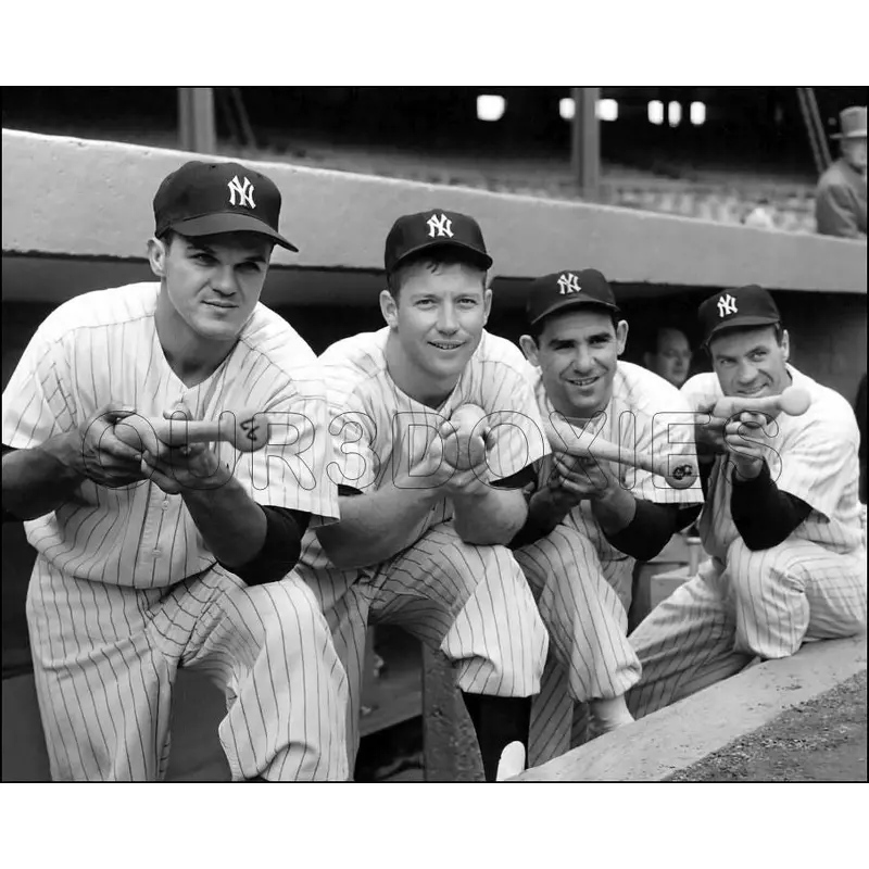 Mickey Mantle Yogi Berra 8X10 Photo - 1956 Yankees Skowron Bauer - 1877