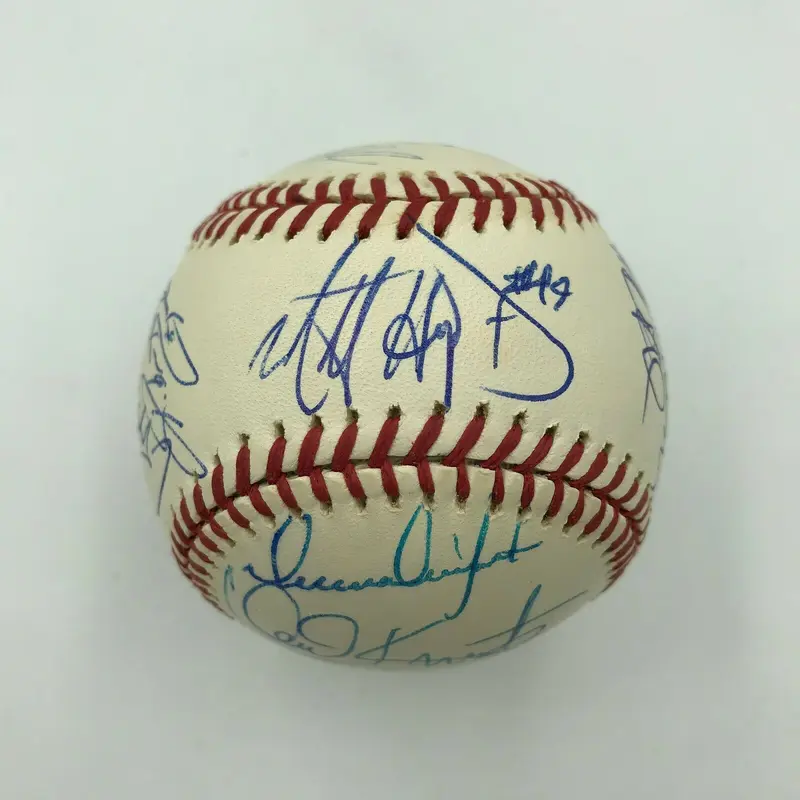 2002 Los Angeles Dodgers Team Signed Baseball W/Ticket Adrian Beltre Shawn Green