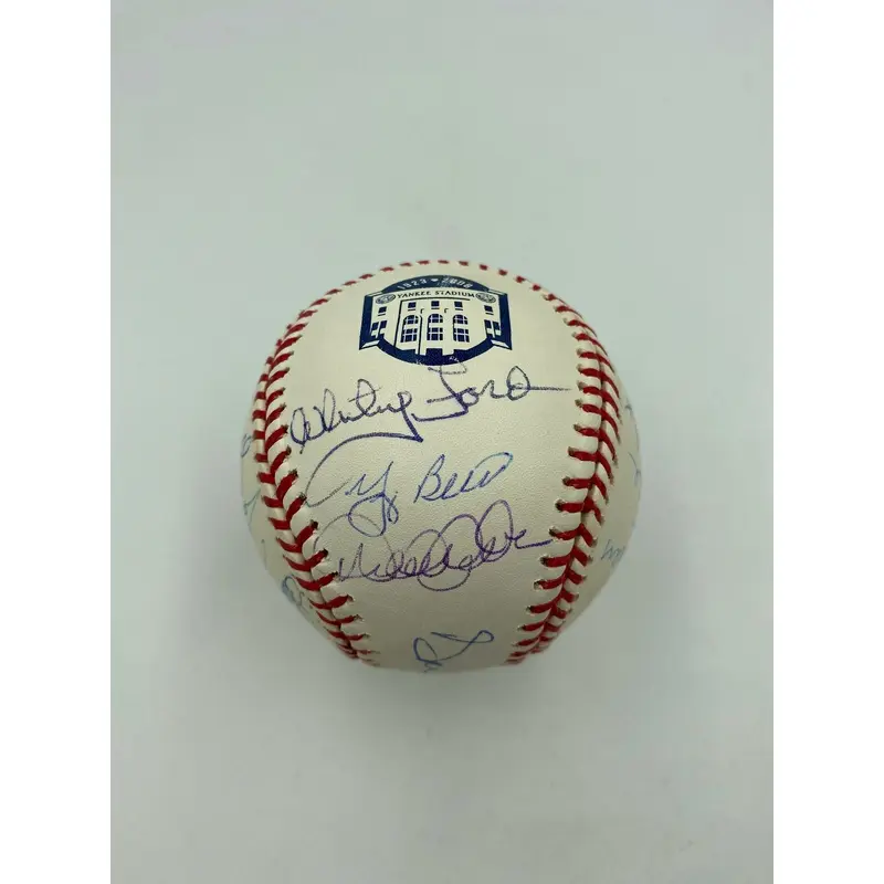 Yankees All Time Legends Signed Baseball Derek Jeter Rivera Mattingly Steiner