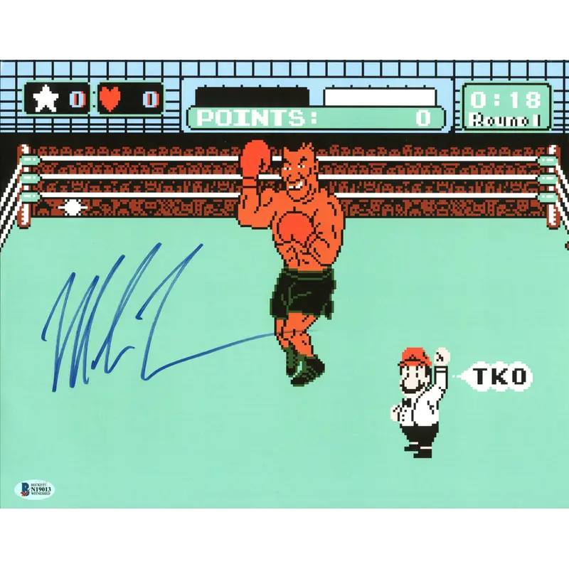 Mike Tyson Authentic Signed 11x14 Punch Out Photo Autographed BAS Witnessed