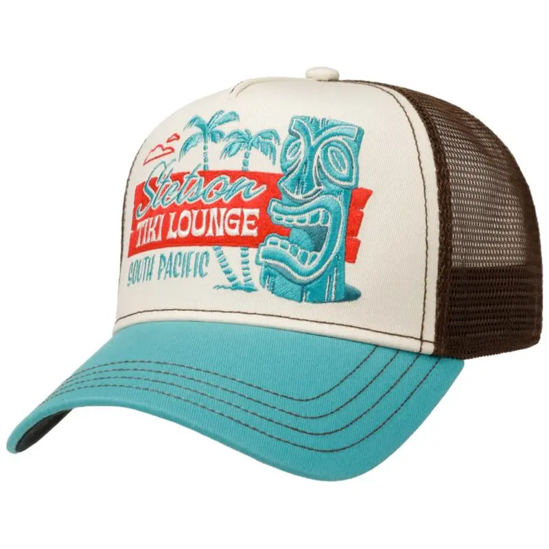 Tiki Lounge Trucker Cap - Brown/Turkis