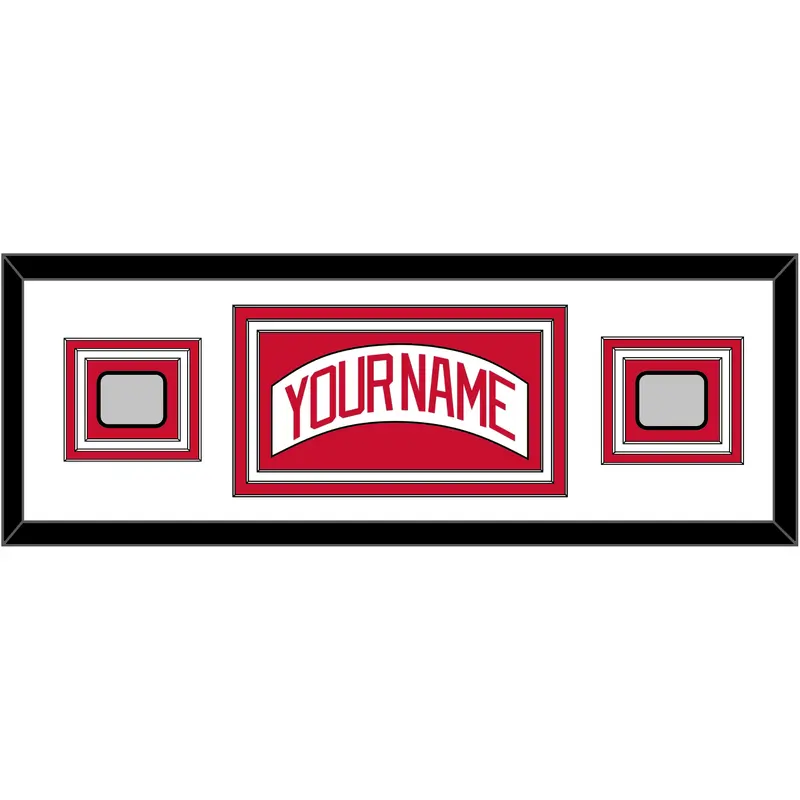 Detroit Nameplate & 2 Stanley Cup Finals Patch - Road White (2007-2017) - Triple Mat 2