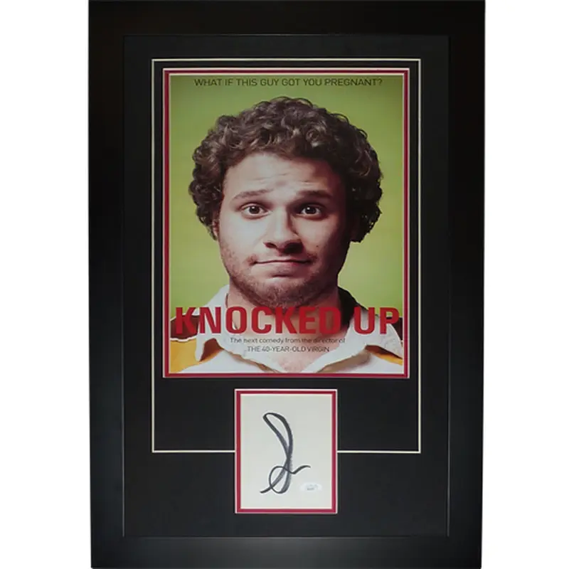 Knocked Up 11x17 Movie Poster Deluxe Framed with Seth Rogen Autograph - JSA