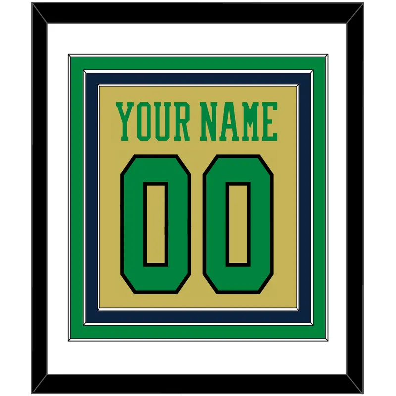Notre Dame Basketball Name & Number - Alternate Gold (2014-2015) - Triple Mat 1
