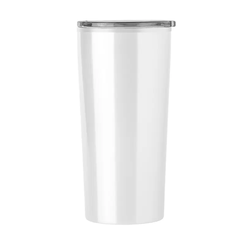 20oz Blank White Plastic Wall Stainless Tumbler