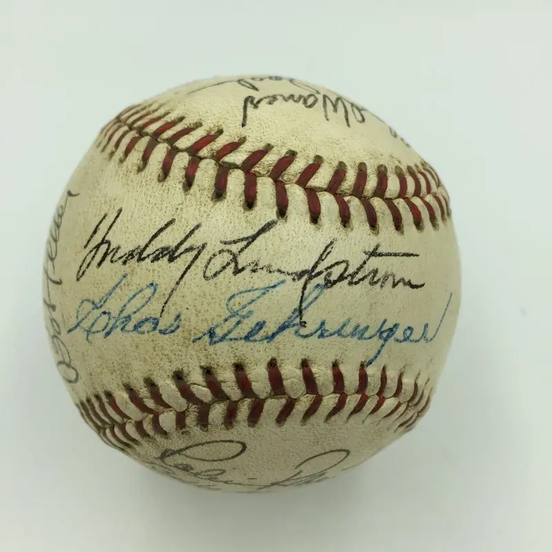 Freddie Lindstrom Lloyd Waner Harmon Killebrew 1950's HOF Signed Baseball JSA