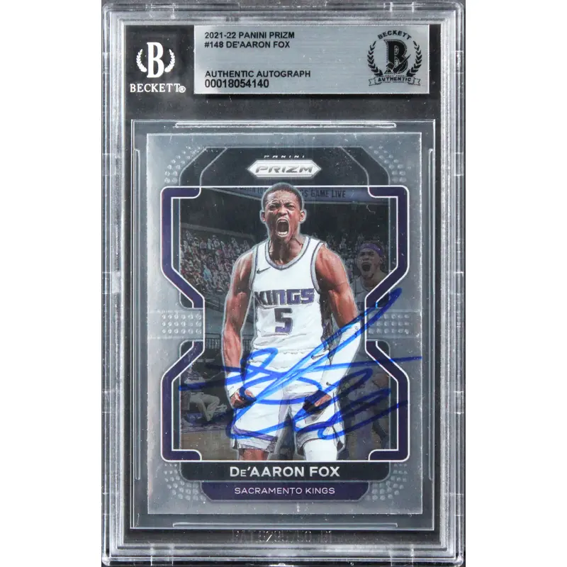 Kings De'Aaron Fox Authentic Signed 2021 Panini Prizm #148 Card BAS Slabbed