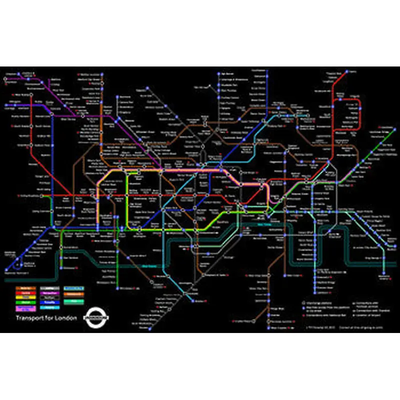 London Underground Official Subway Train Map Poster - Pyramid (UK)