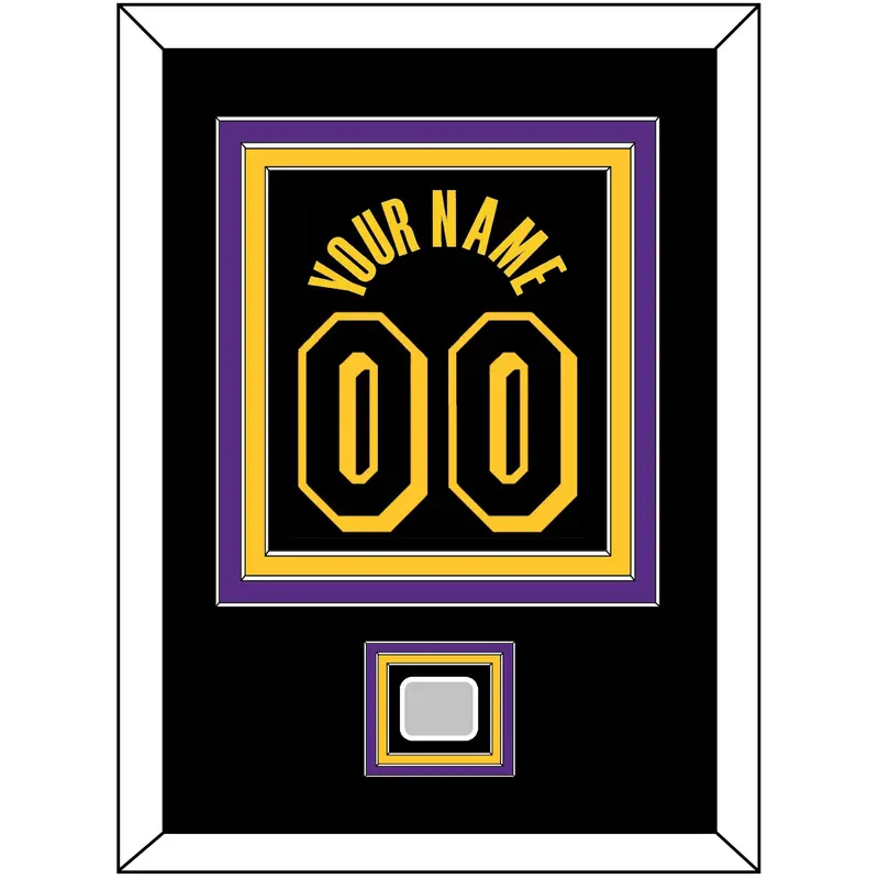 Los Angeles Name & Number With Trophy Patch - Black Mamba (2017-2018, 2020) - Triple Mat 2